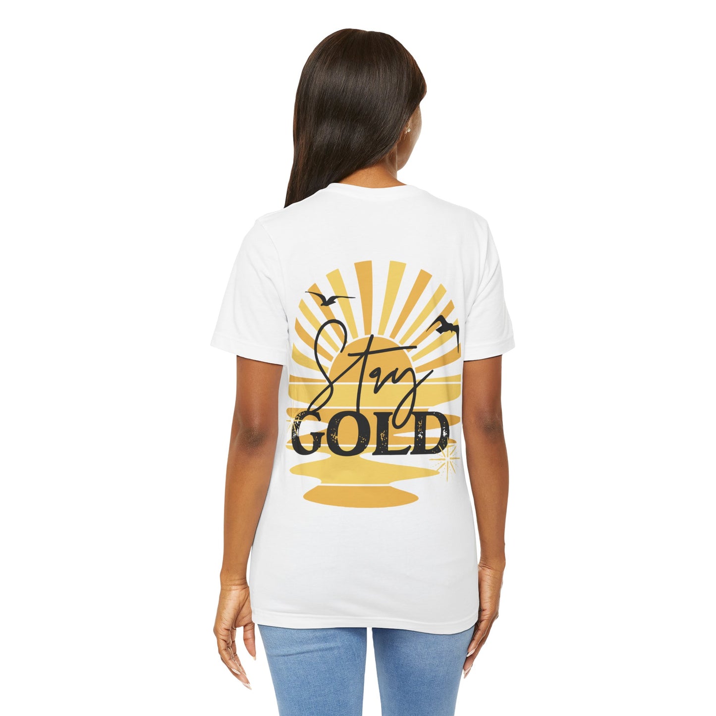 Stay Gold Unisex Jersey Short Sleeve Tee Front/Back Design Graphic Outsider T Shirt for Book and Theatre Lovers