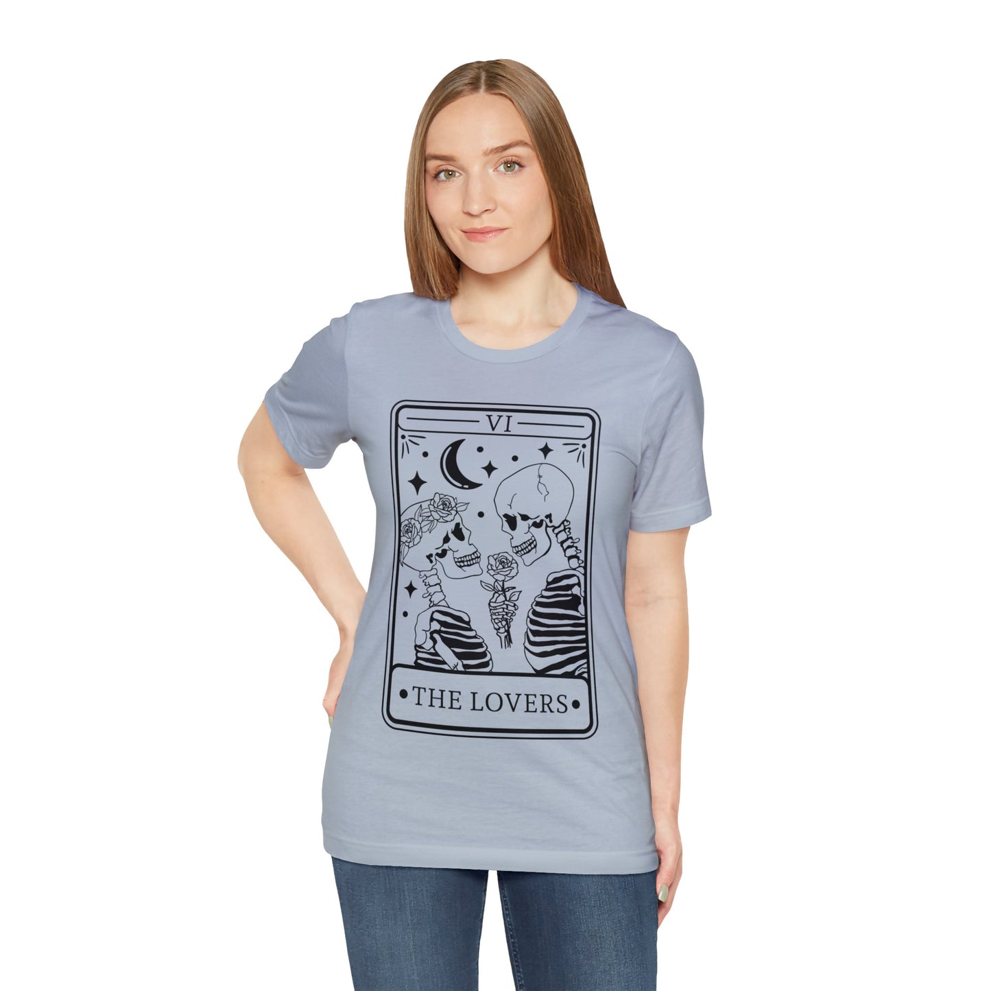 Skeleton Couple Tarot Card Unisex Jersey Short Sleeve Tee