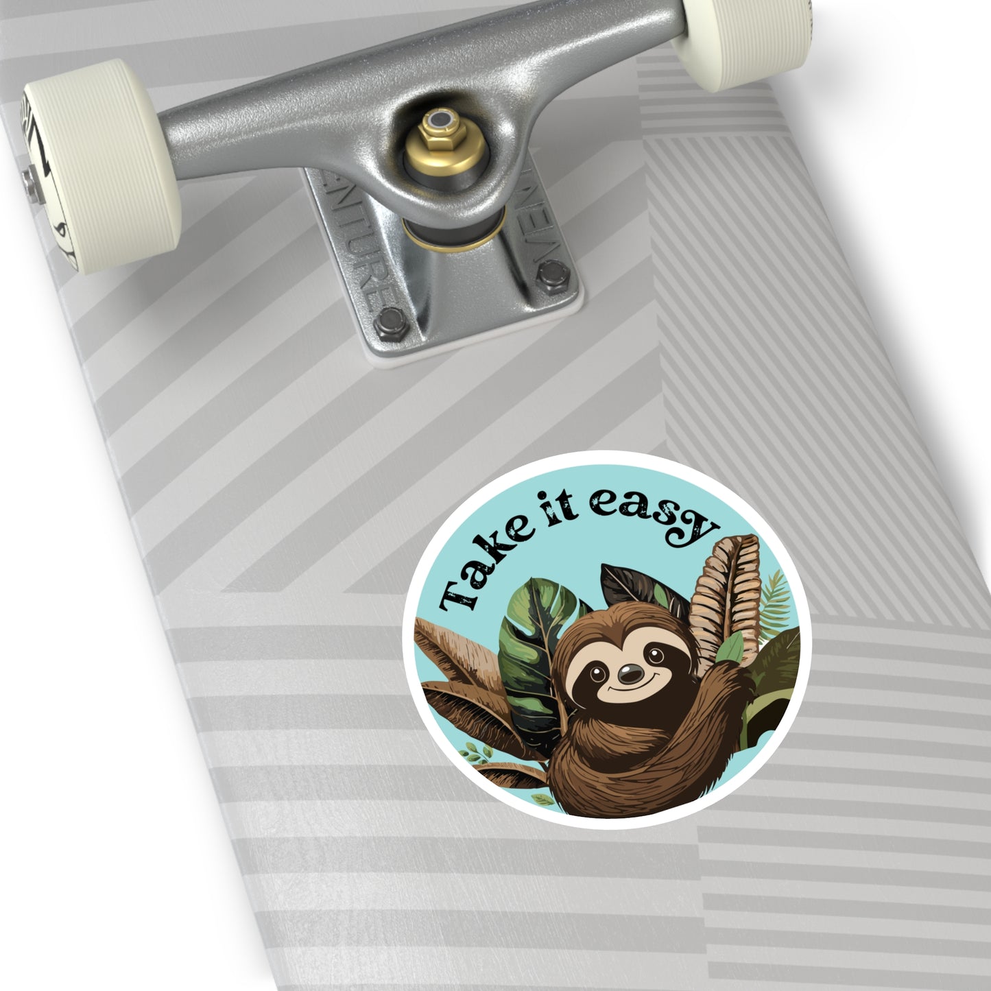 Take It Easy Sloth Indoor\Outdoor Round Vinyl Decal