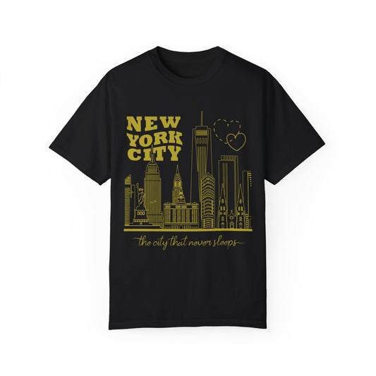 New York City Skyline Oversized Graphic T-shirt