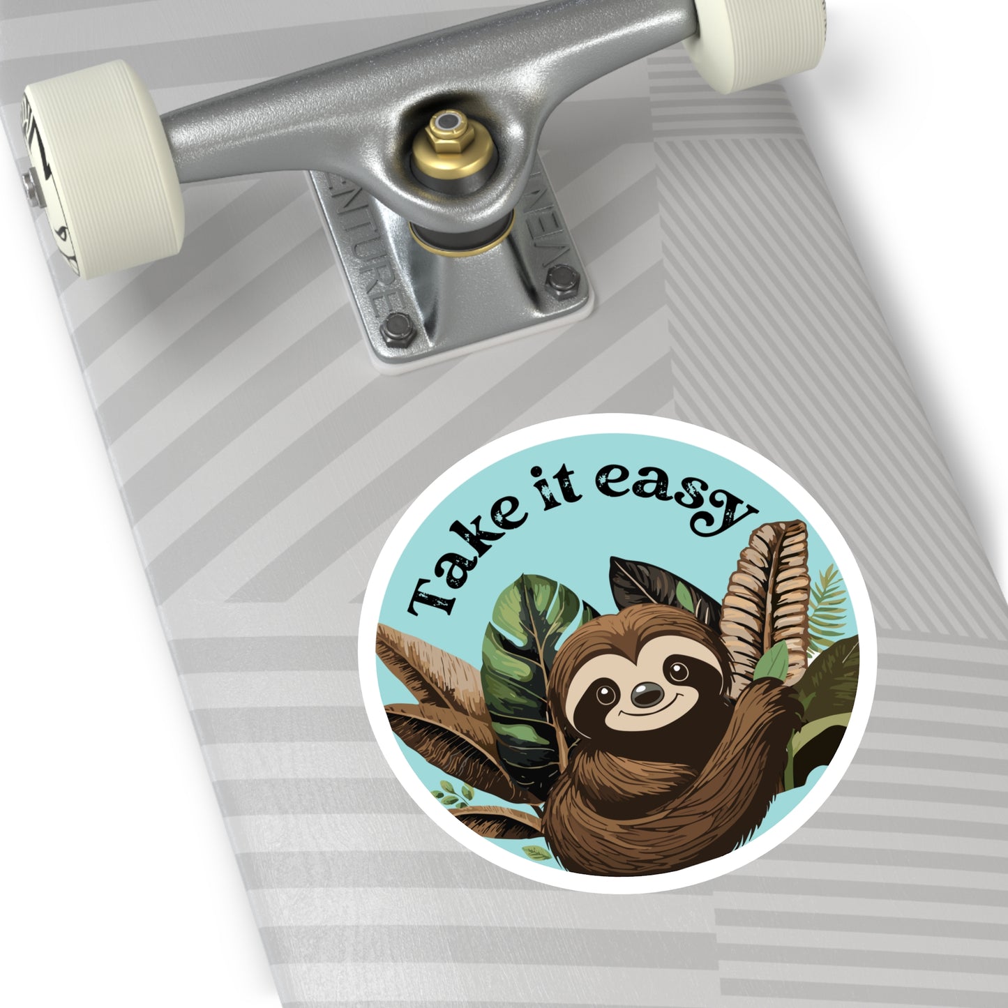 Take It Easy Sloth Indoor\Outdoor Round Vinyl Decal