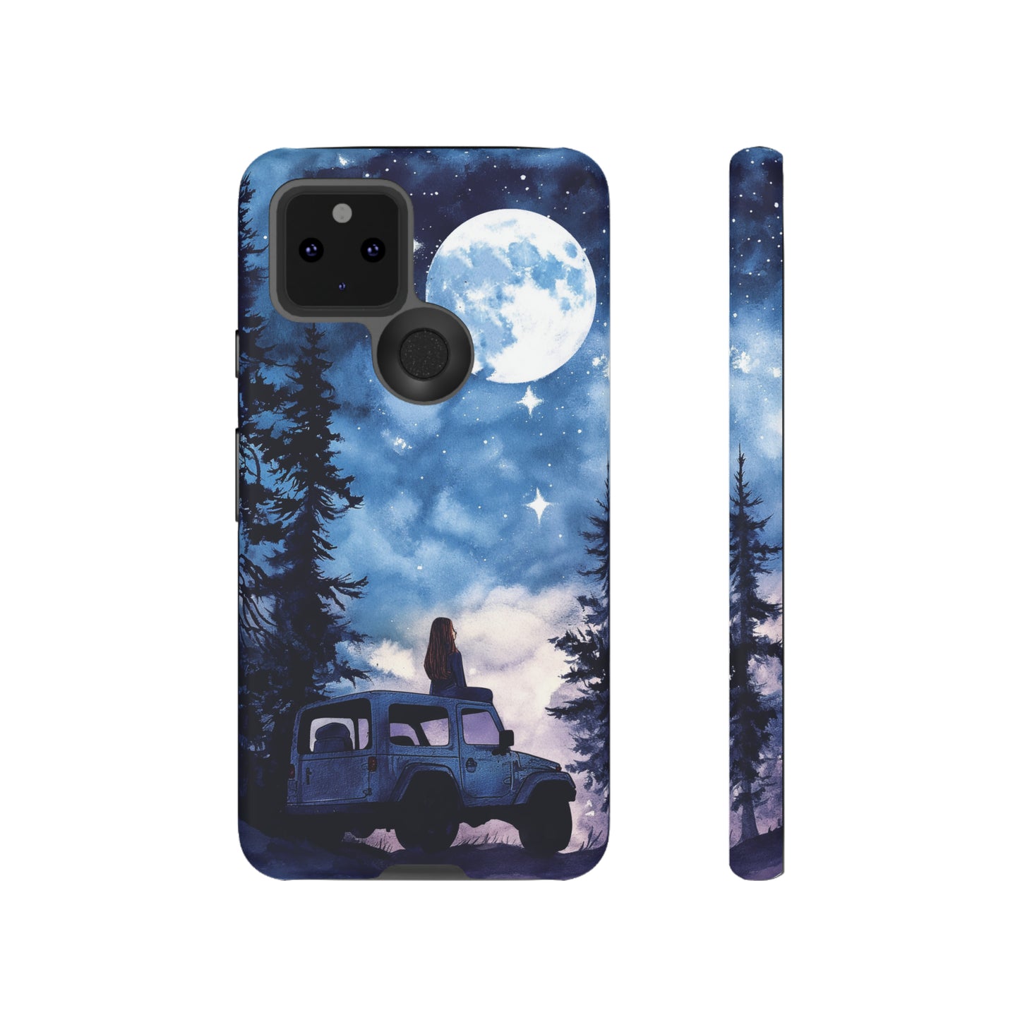 Forest Night Truck-Girl Traveler Watercolor Tough Phone Case