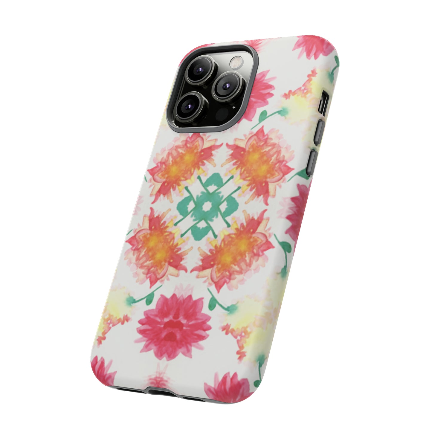 Sweet Magnolia Watercolor Tough Phone Case, Pink/Red Floral Smartphone Cover