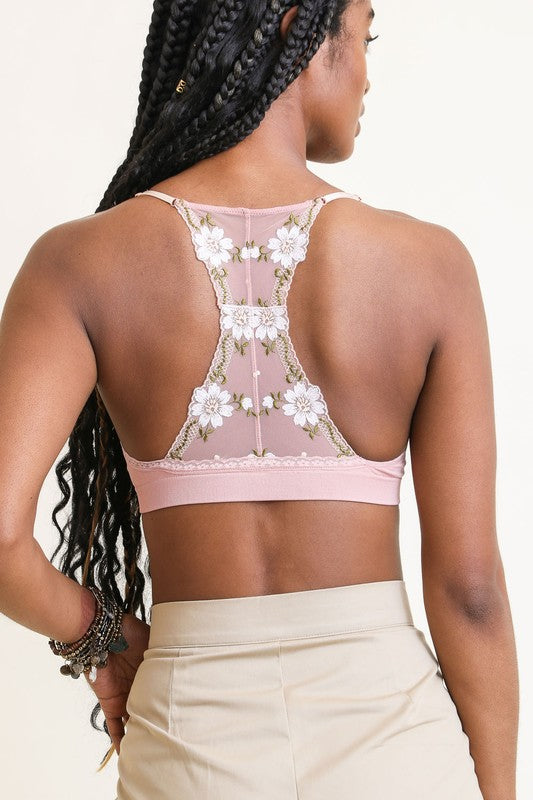 Floral Lattice Wireless Bralette