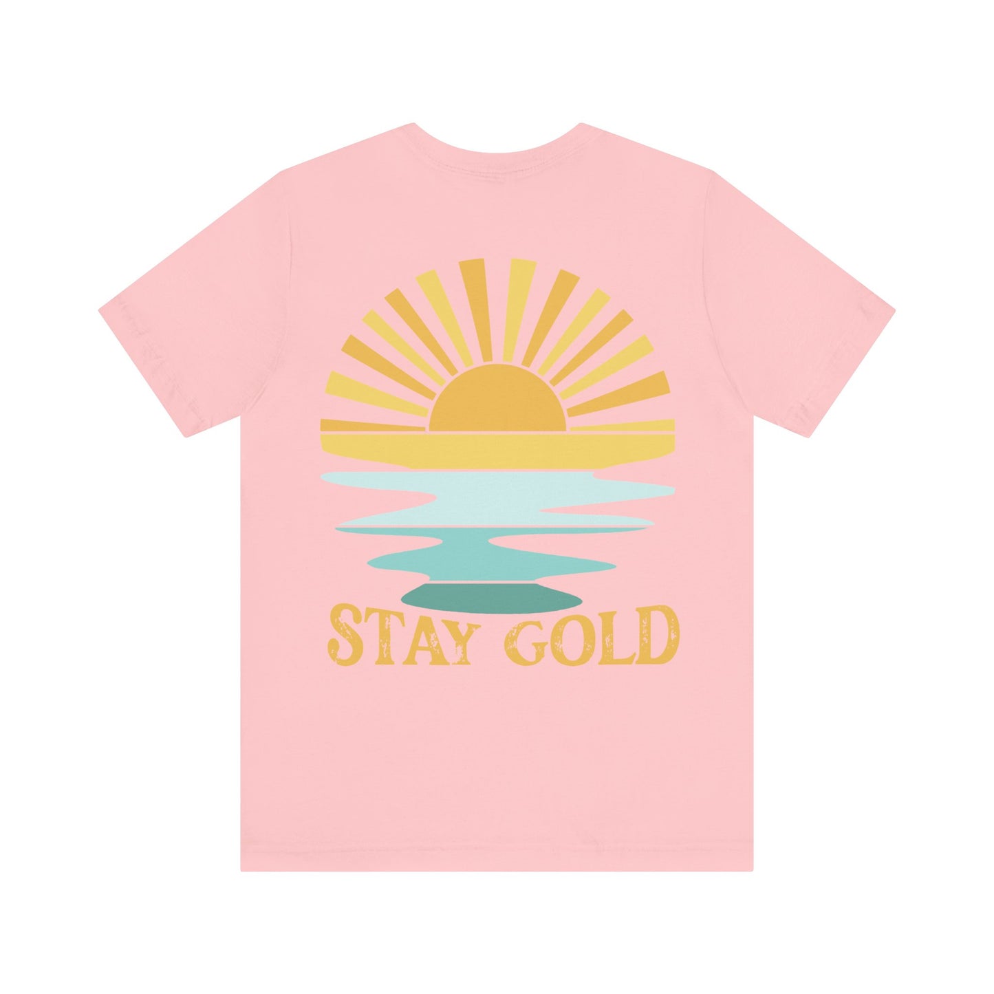 Stay Gold Ocean Blue Sunset Back Printed Unisex Jersey Short Sleeve Tee