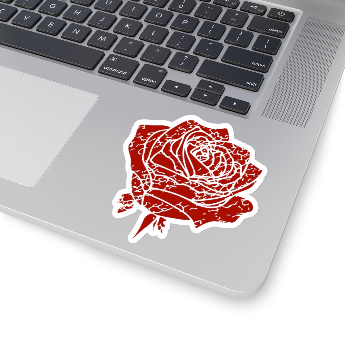 Distressed Red Rose Vinyl Sticker