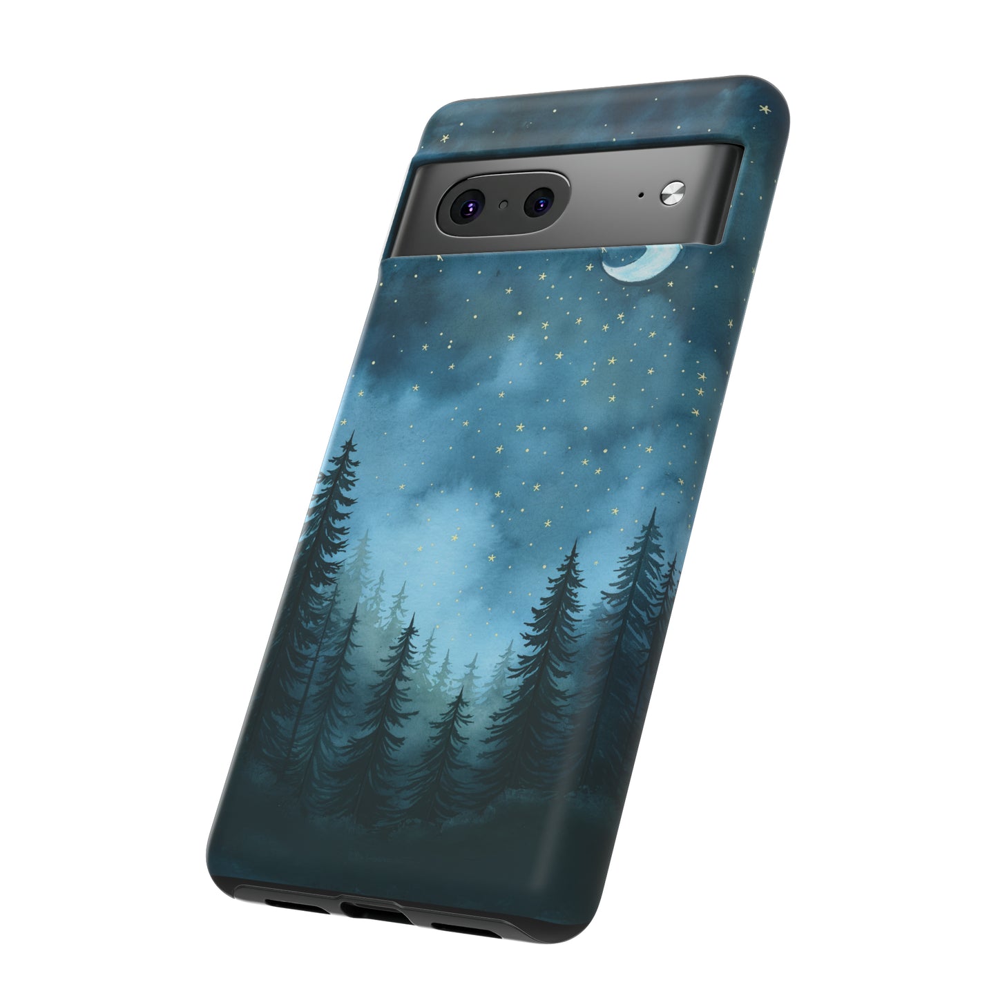 Forest Night Watercolor Tough Phone Case, Outdoors Smartphone Cover