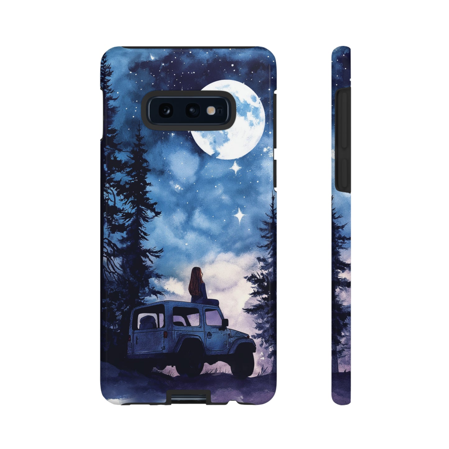 Forest Night Truck-Girl Traveler Watercolor Tough Phone Case