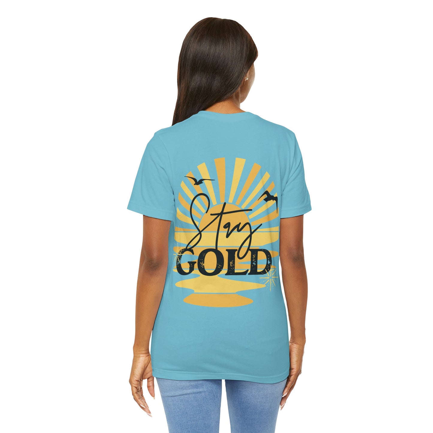 Stay Gold Unisex Jersey Short Sleeve Tee Front/Back Design Graphic Outsider T Shirt for Book and Theatre Lovers