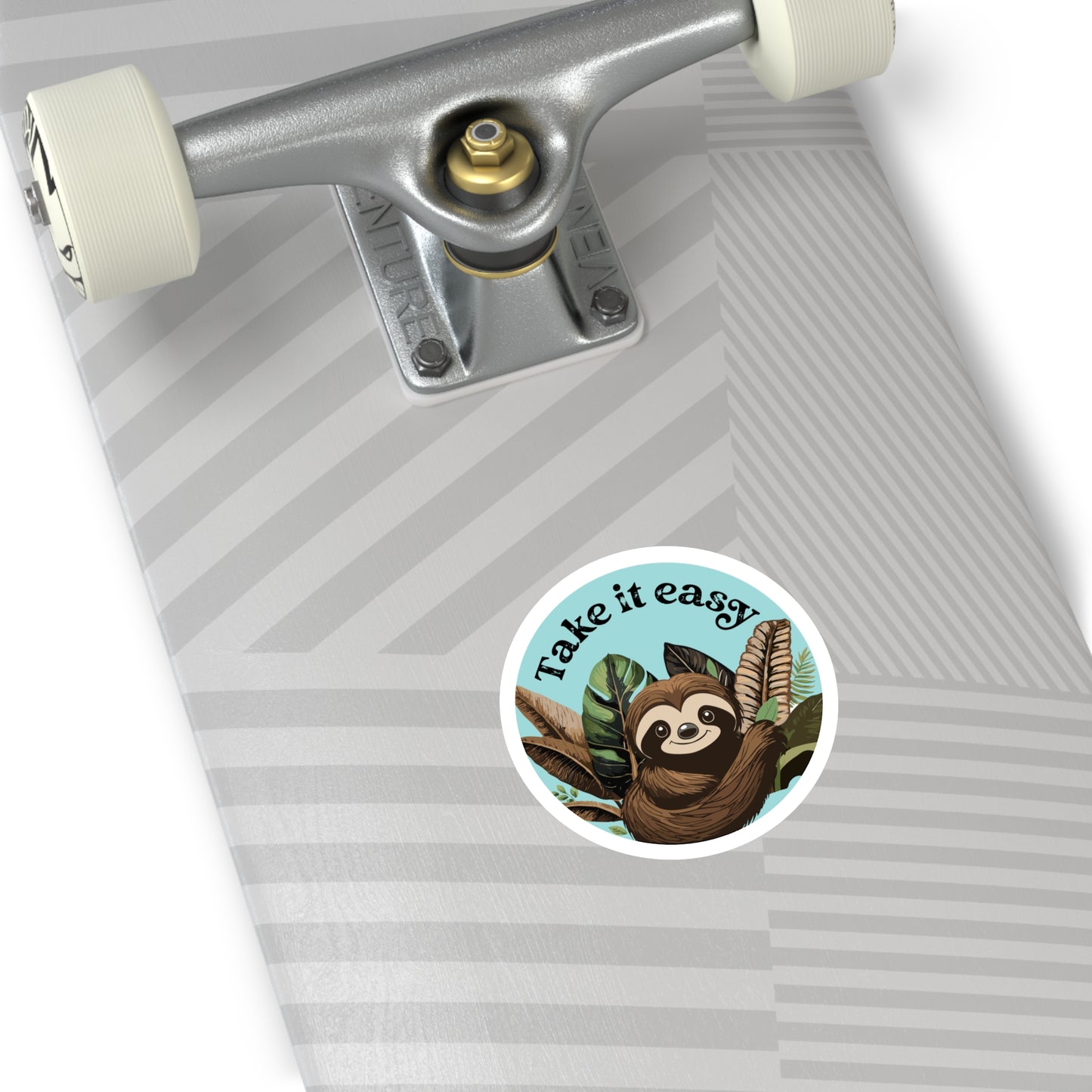 Take It Easy Sloth Indoor\Outdoor Round Vinyl Decal