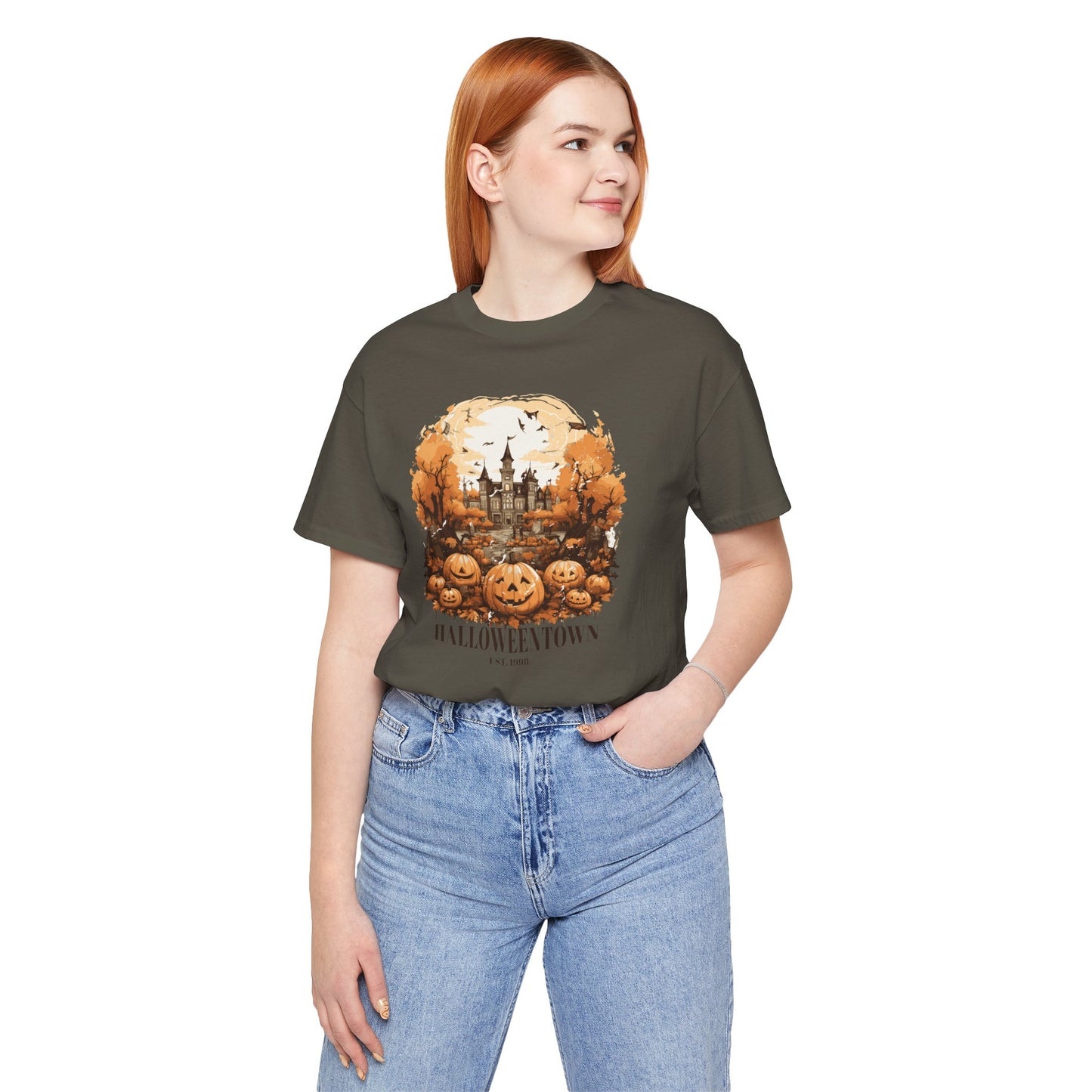 Halloweentown Vintage Graphic Tee, Unisex Jersey Short Sleeve Halloween Tee