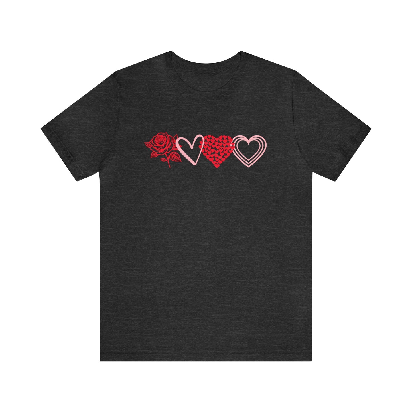 Valentine Rosey Hearts Unisex Jersey Short Sleeve T-Shirt