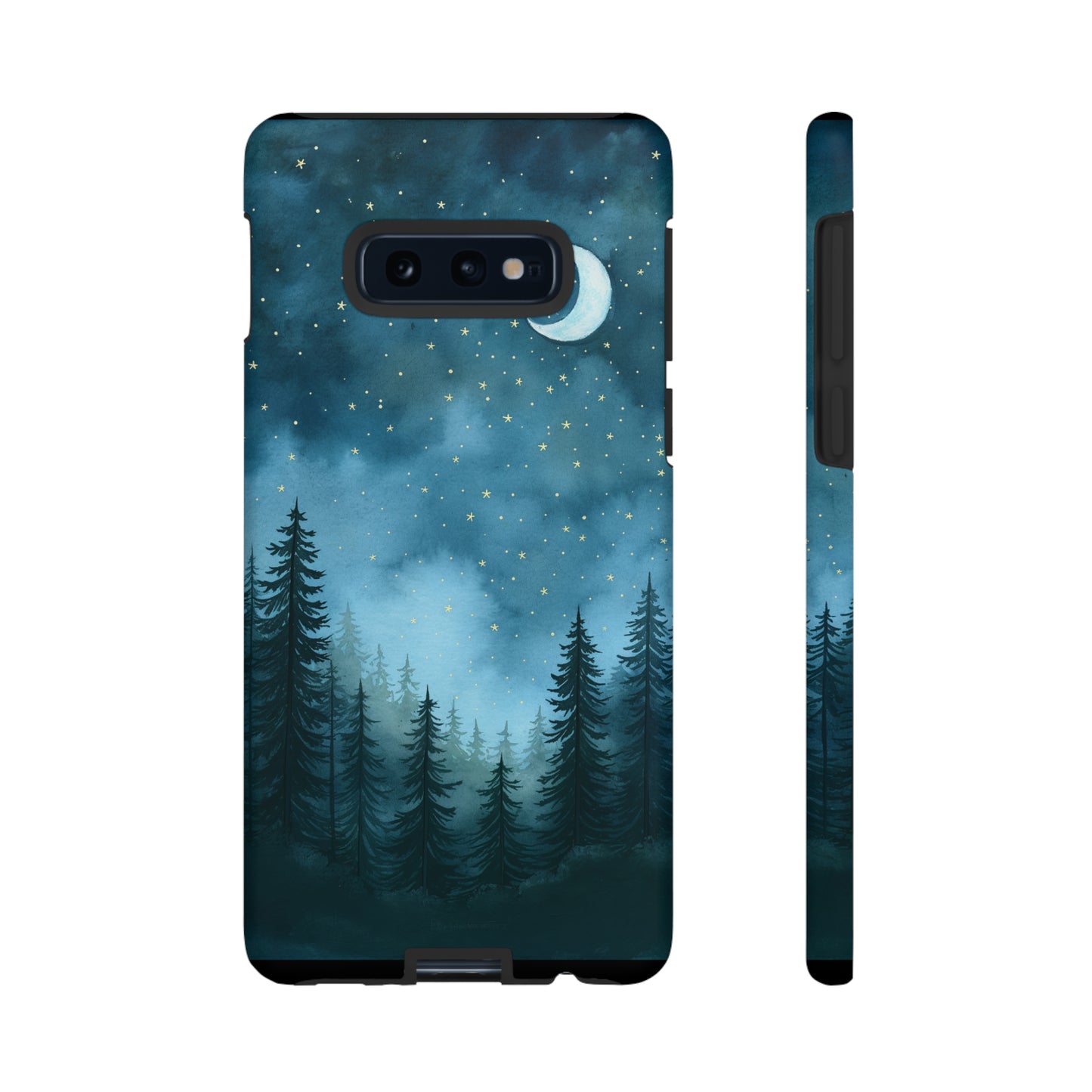 Forest Night Watercolor Tough Phone Case, Outdoors Smartphone Cover