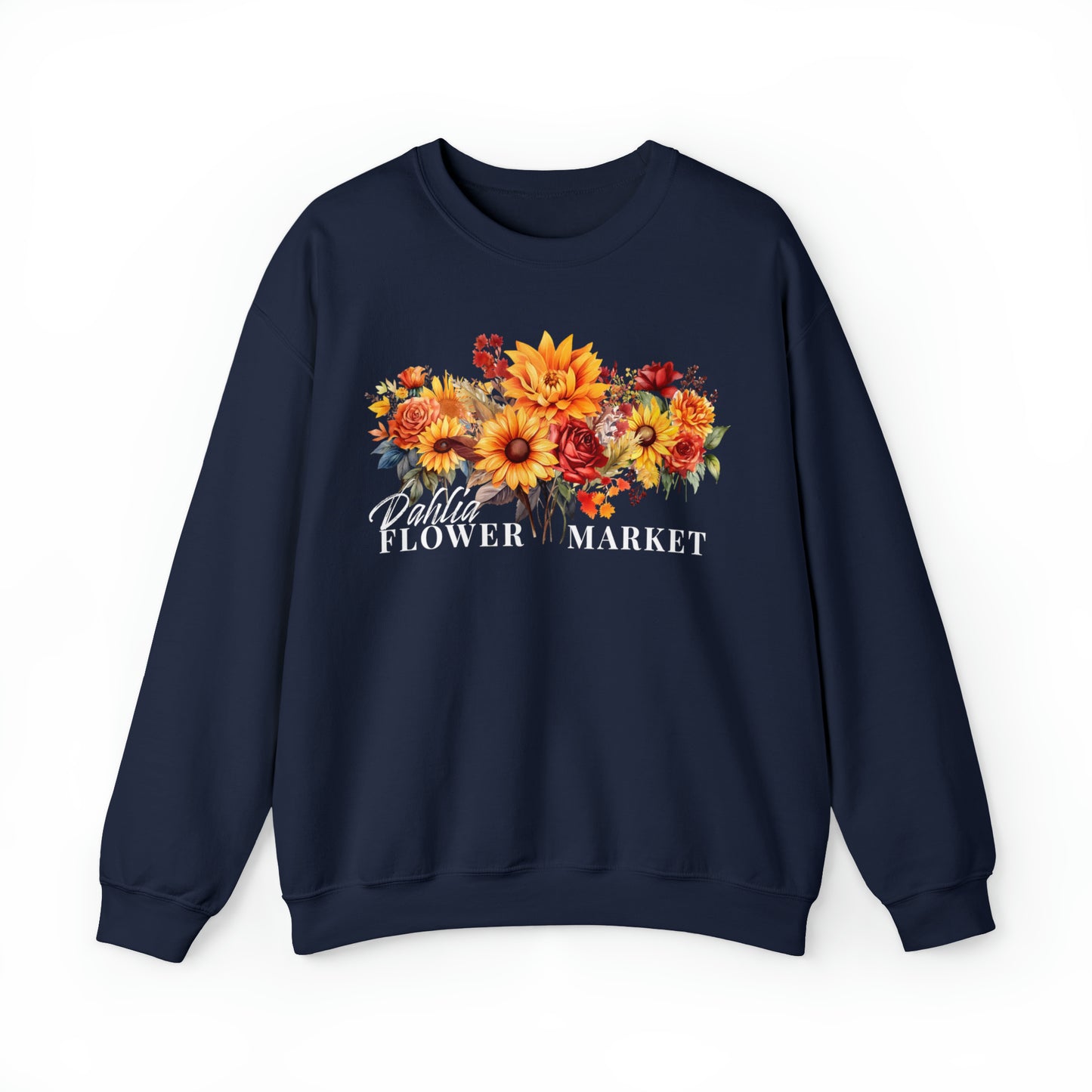 Dahlia Fall Flower Market Unisex Heavy Blend™ Crewneck Sweatshirt