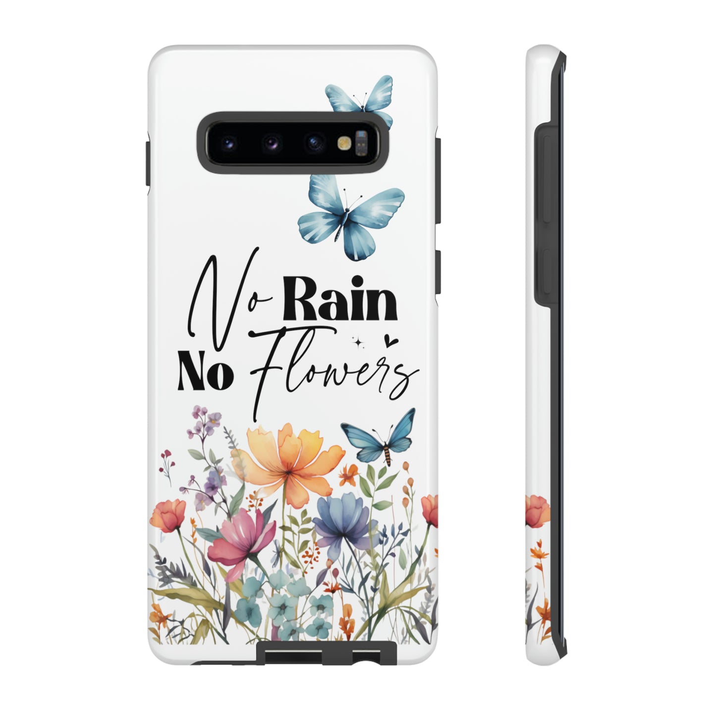 No Rain No Flowers Watercolor Tough Phone Case