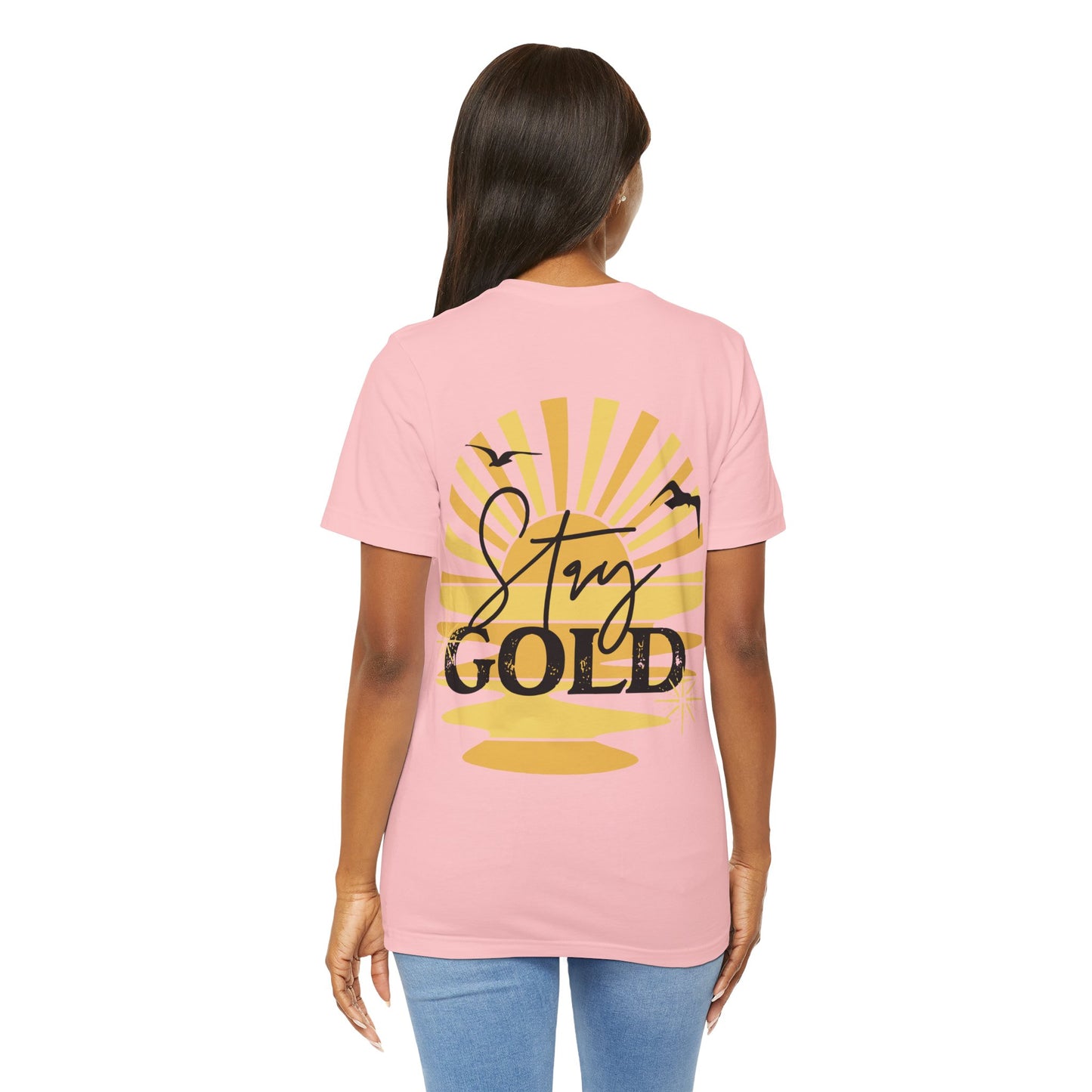 Stay Gold Unisex Jersey Short Sleeve Tee Front/Back Design Graphic Outsider T Shirt for Book and Theatre Lovers