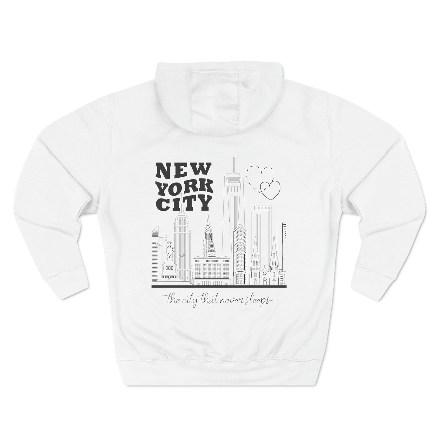 New York City Skyline Premium Cotton Pullover Hoodie