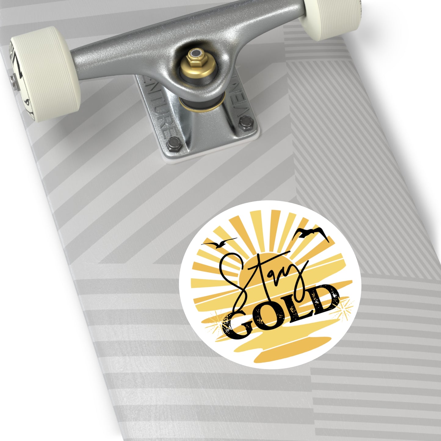 Stay Gold Sunrise Round Indoor\Outdoor Vinyl Sticker Decal