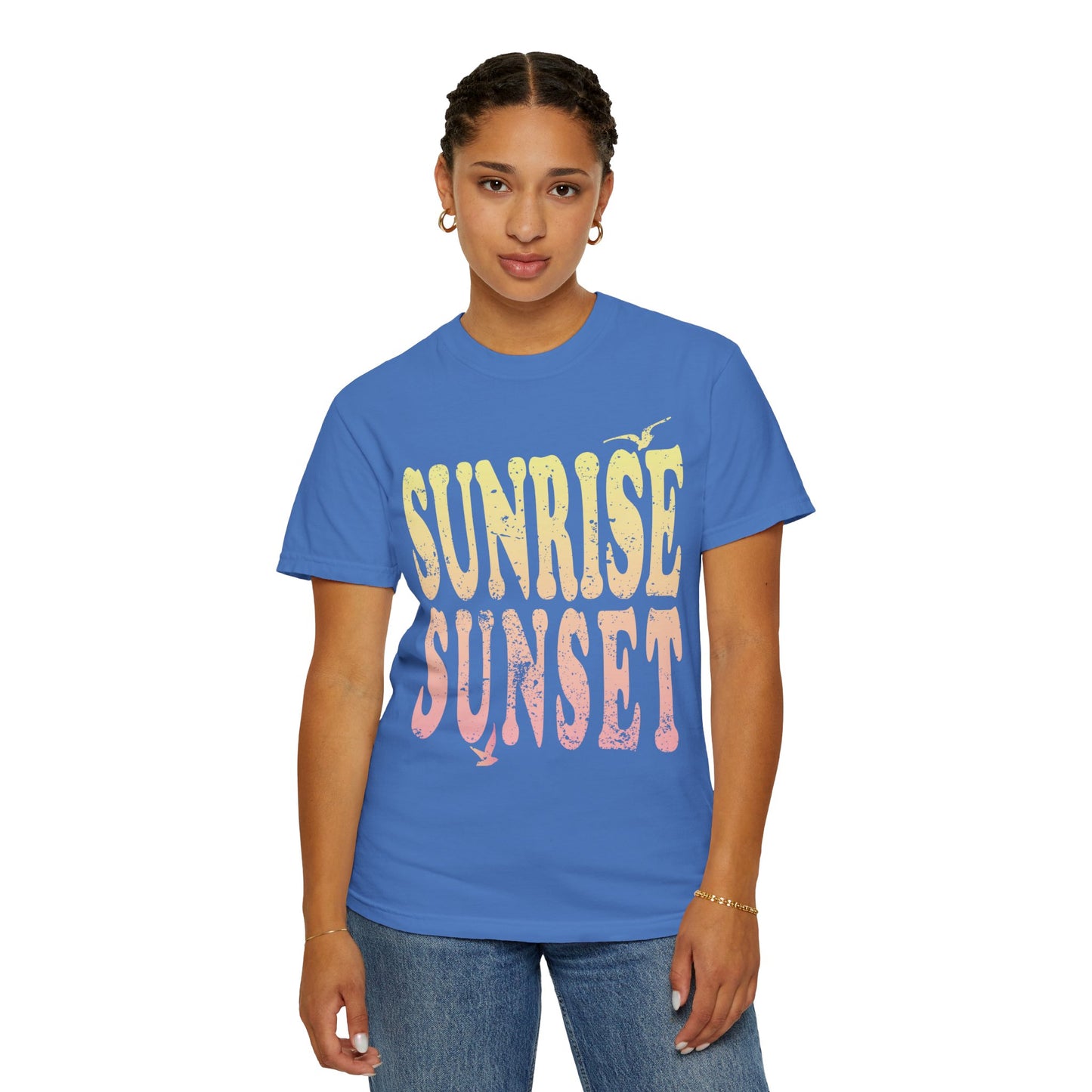 Sunrise Sunset Distressed Ombre Tee Unisex Garment-Dyed T-shirt