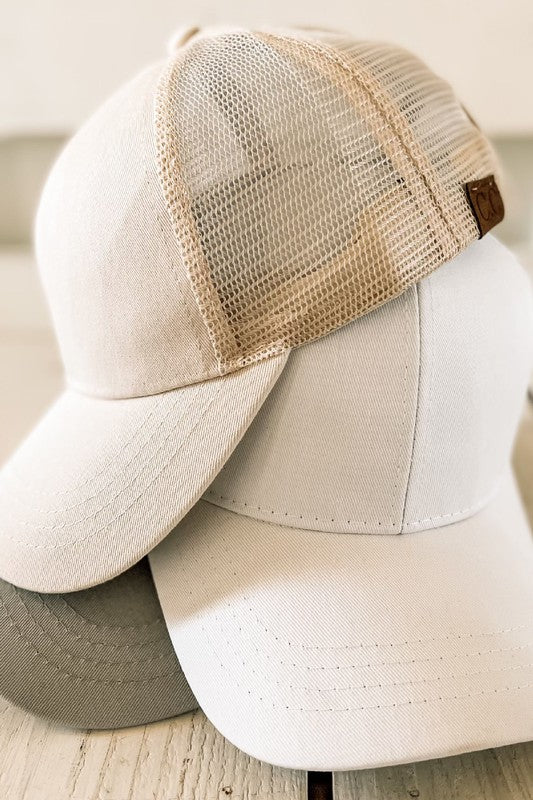 CC Solid Mesh Pony Tail Cap