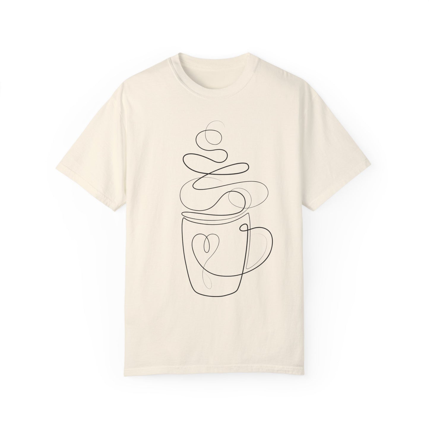 Coffee Cup Line Art Oversized Unisex T-Shirt