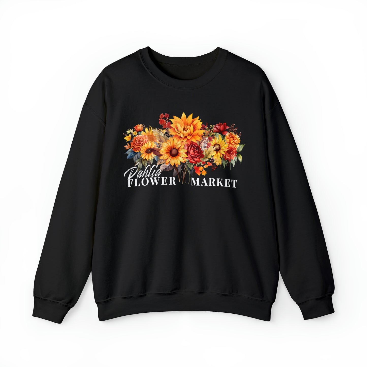 Dahlia Fall Flower Market Unisex Heavy Blend™ Crewneck Sweatshirt