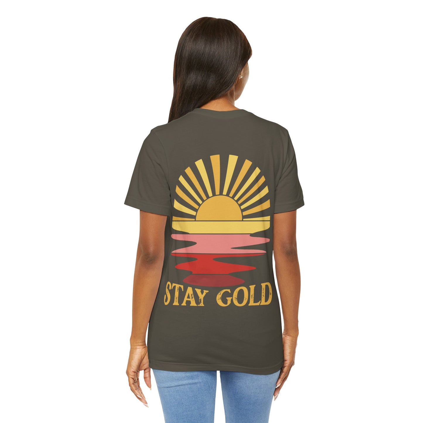 Stay Gold Pink Sunset Unisex Jersey Short Sleeve Tee, Books, outsider, graphic tee, summer