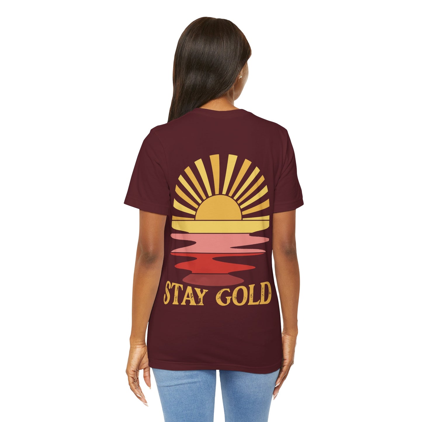 Stay Gold Pink Sunset Unisex Jersey Short Sleeve Tee, Books, outsider, graphic tee, summer