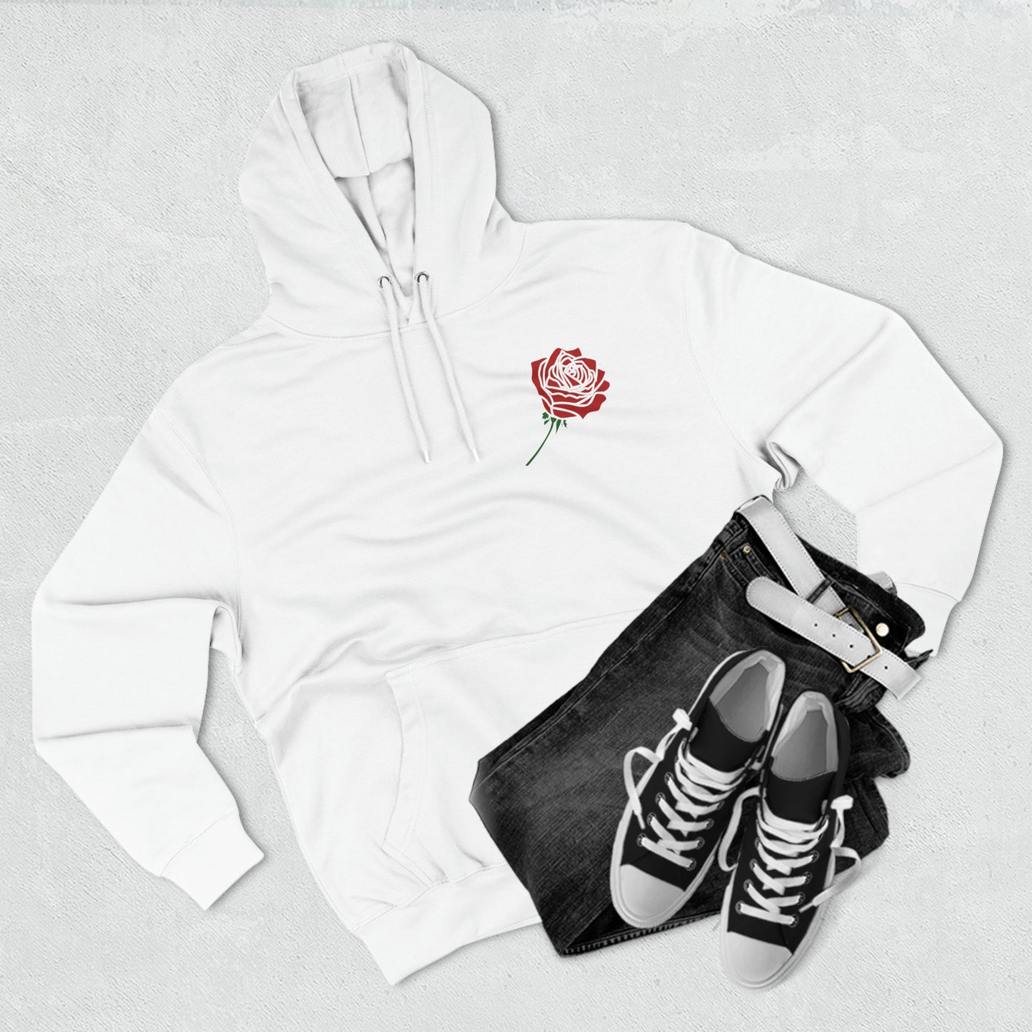 Red Rose Premium Pullover Hoodie