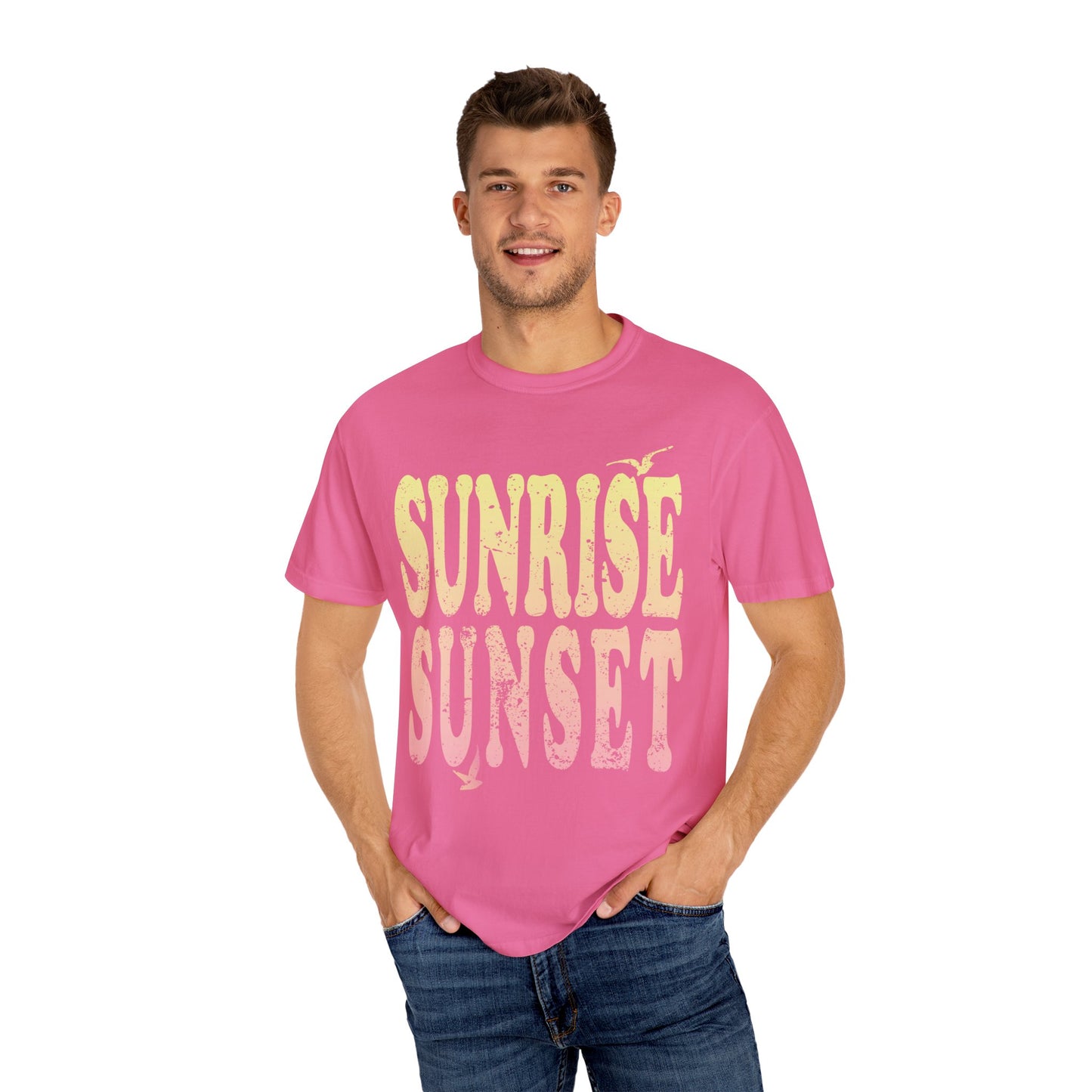 Sunrise Sunset Distressed Ombre Tee Unisex Garment-Dyed T-shirt