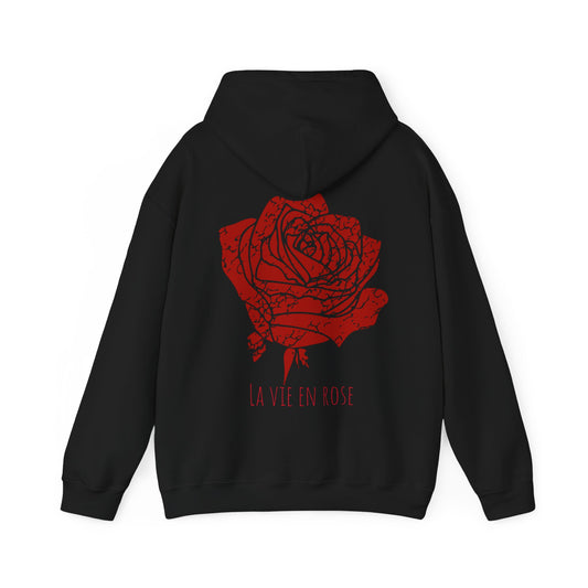 La Vie en Rose Front/Back Printed Hoodie Sweatshirt