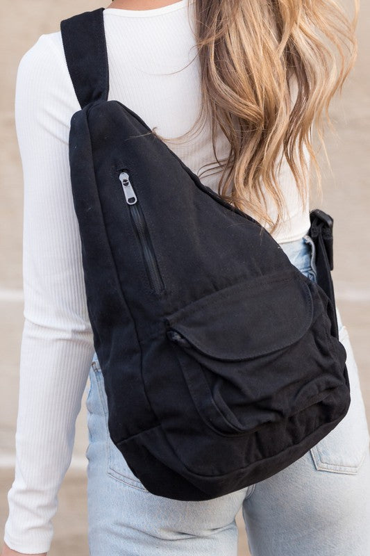 Oversized Canvas Crossbody Backpack or Shoulder Bag