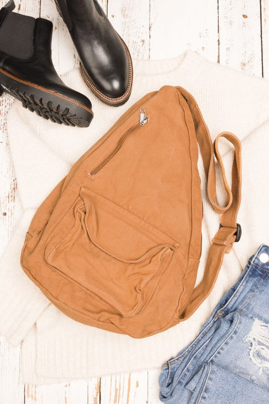 Oversized Canvas Crossbody Backpack or Shoulder Bag