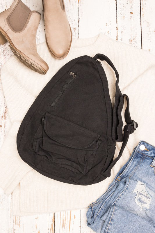 Oversized Canvas Crossbody Backpack or Shoulder Bag