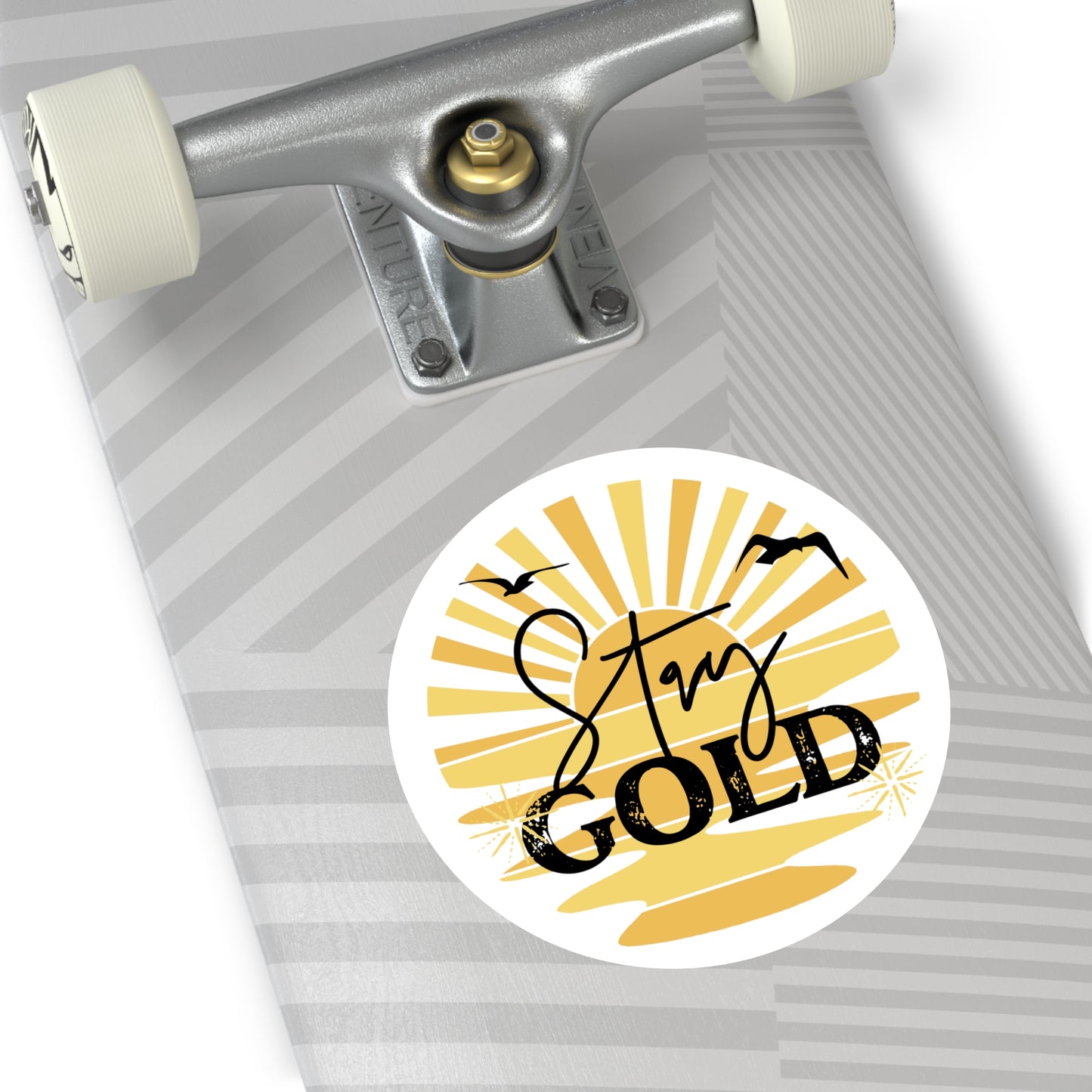 Stay Gold Sunrise Round Indoor\Outdoor Vinyl Sticker Decal