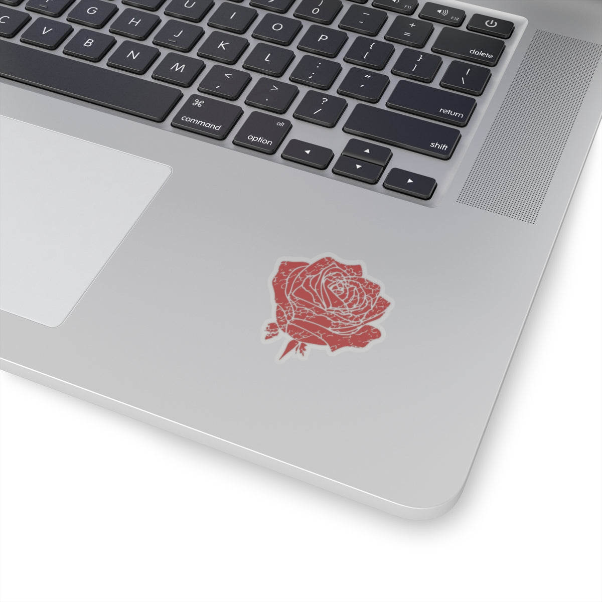 Distressed Red Rose Vinyl Sticker