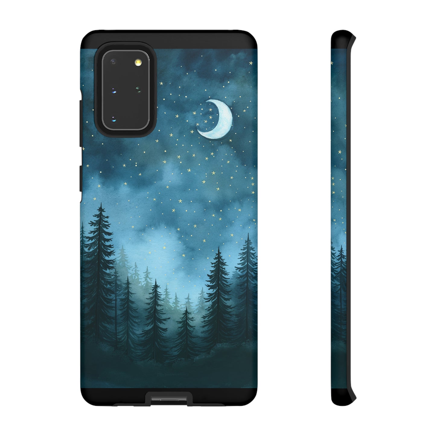 Forest Night Watercolor Tough Phone Case, Outdoors Smartphone Cover