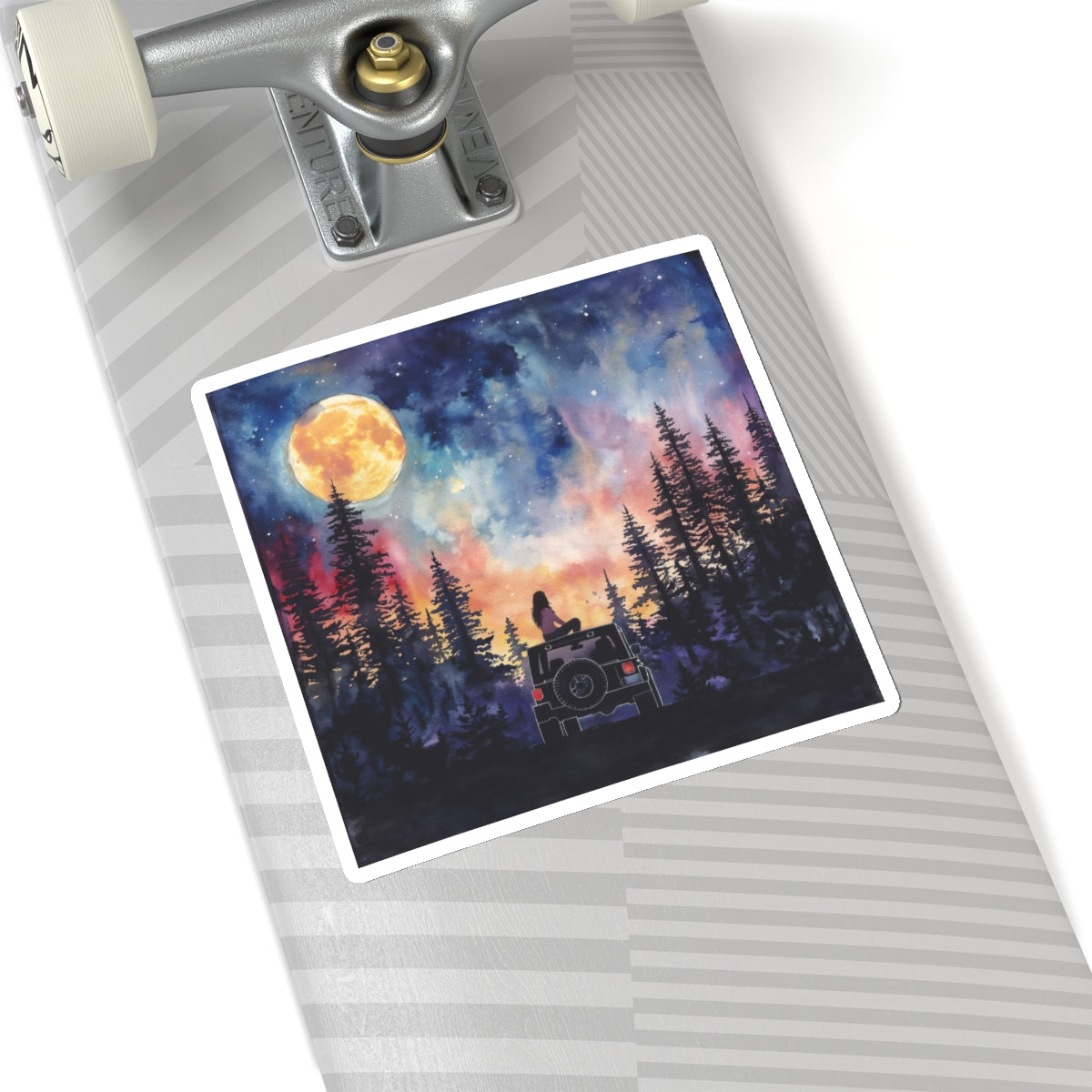 Stargazer Off Road Truck-Girl Square Sticker