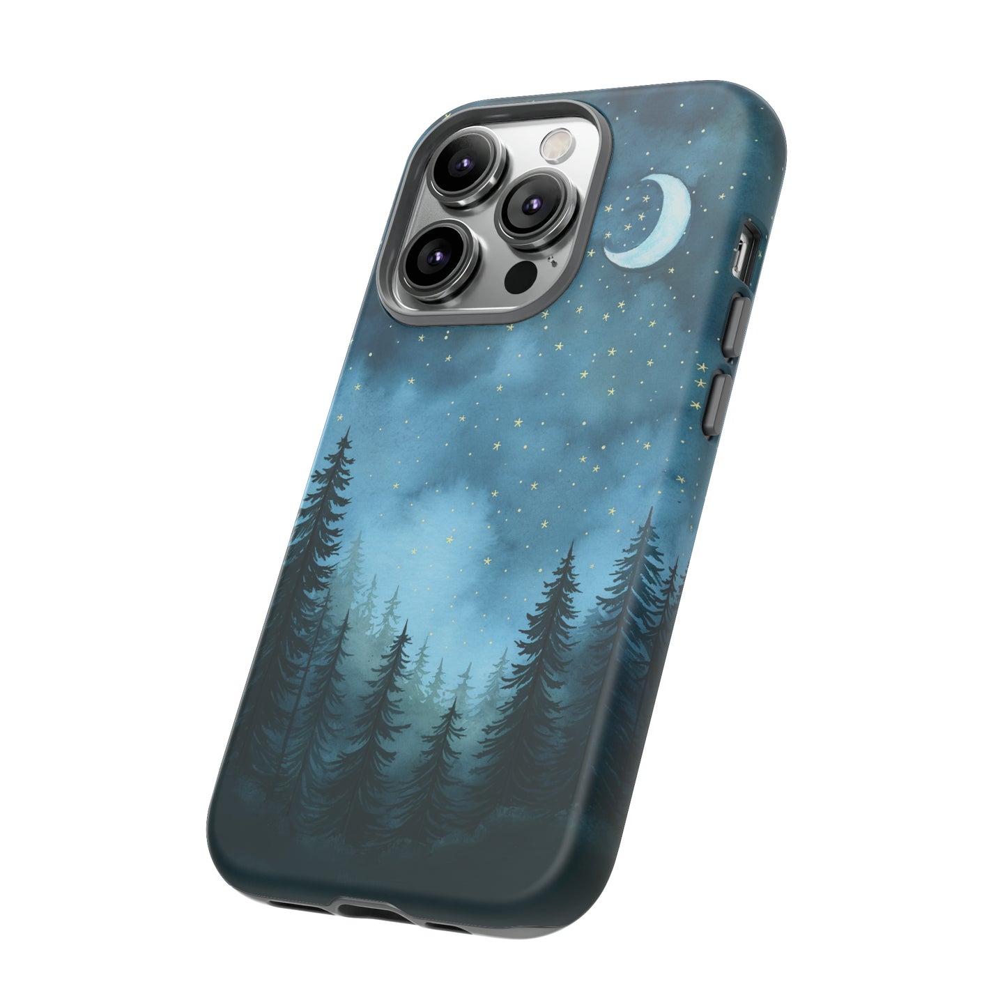 Forest Night Watercolor Tough Phone Case, Outdoors Smartphone Cover