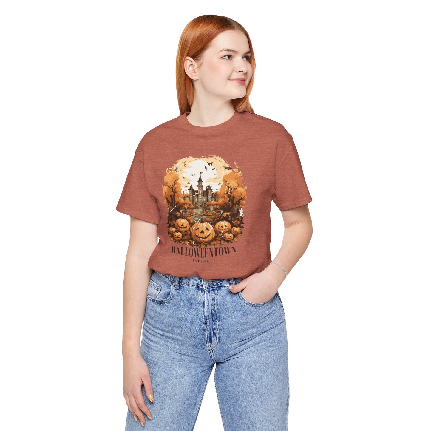 Halloweentown Vintage Graphic Tee, Unisex Jersey Short Sleeve Halloween Tee