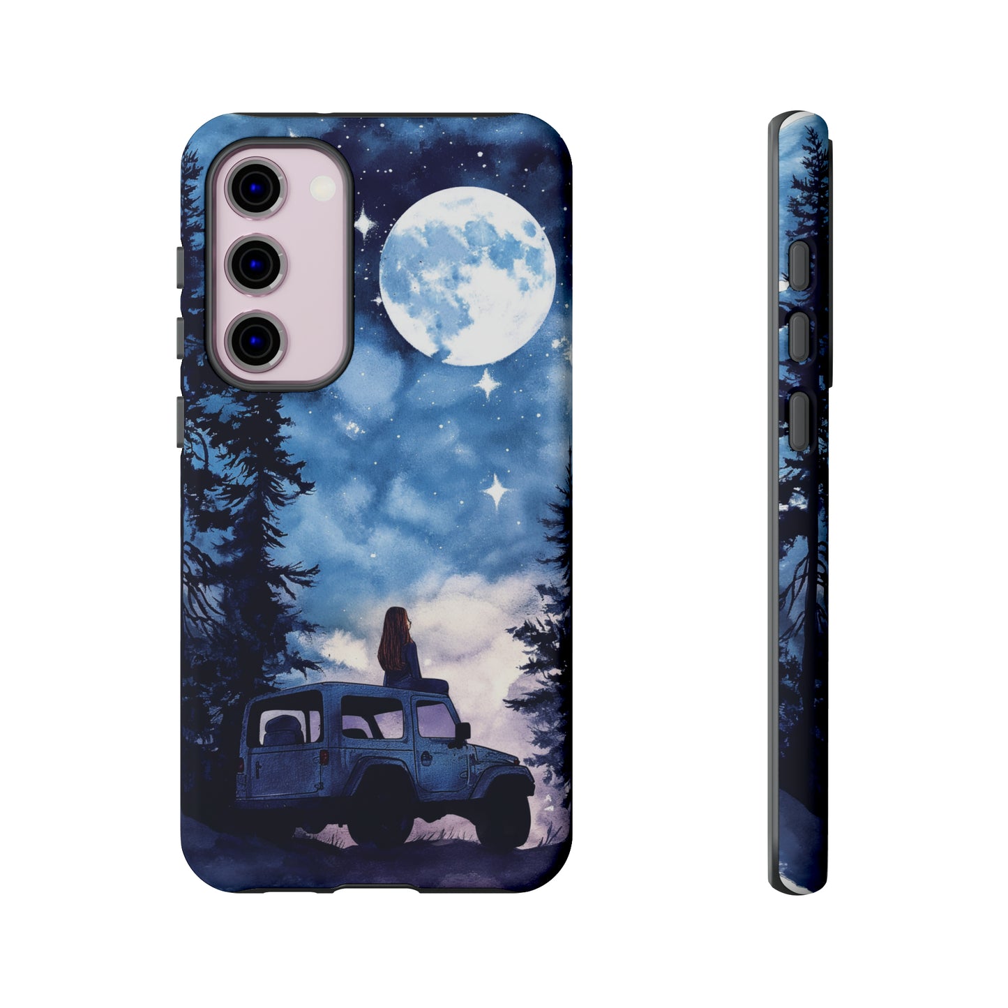 Forest Night Truck-Girl Traveler Watercolor Tough Phone Case