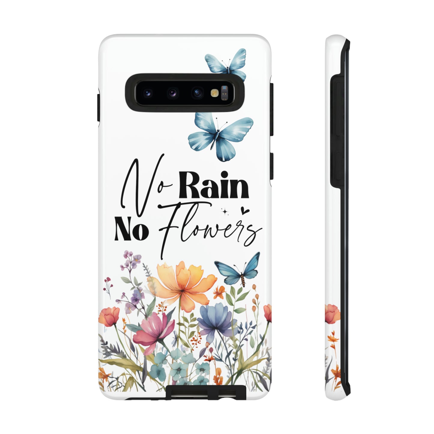 No Rain No Flowers Watercolor Tough Phone Case