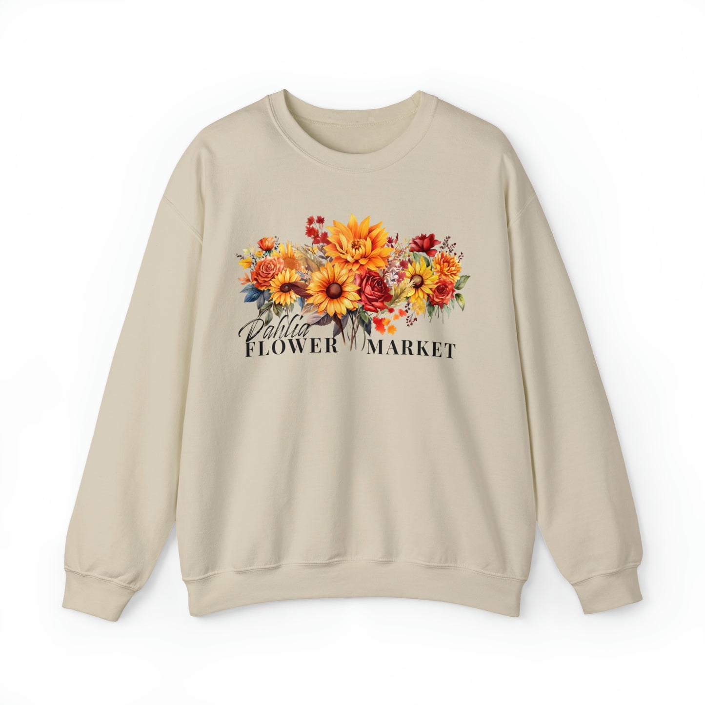 Dahlia Fall Flower Market Unisex Heavy Blend™ Crewneck Sweatshirt