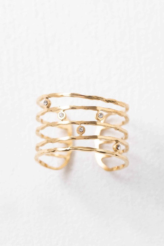 Twiggy Bands Adjustable Gold Plated Ring