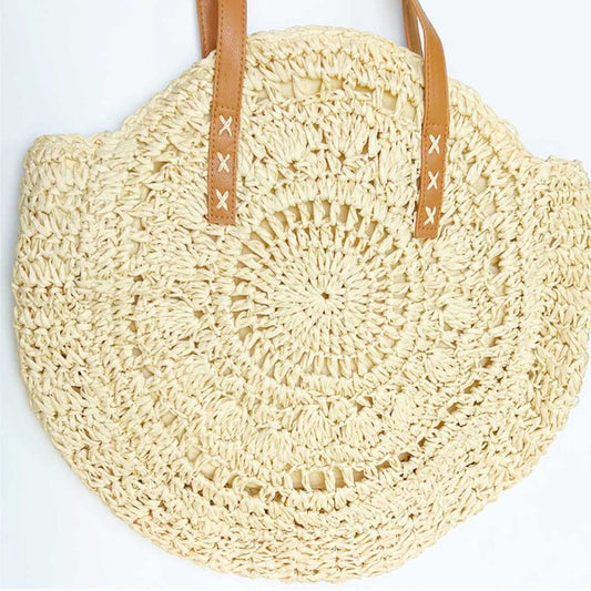 Isla Woven Straw Beach Bag