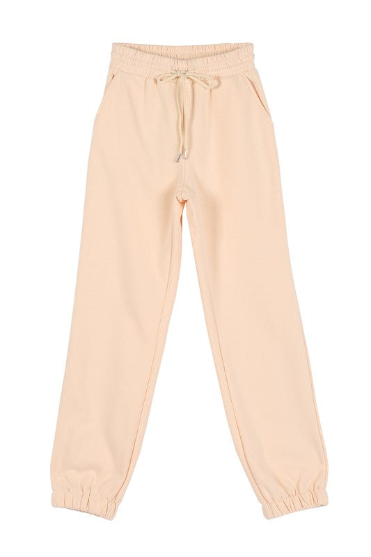 Cream Casual Jogger Sweat Pants