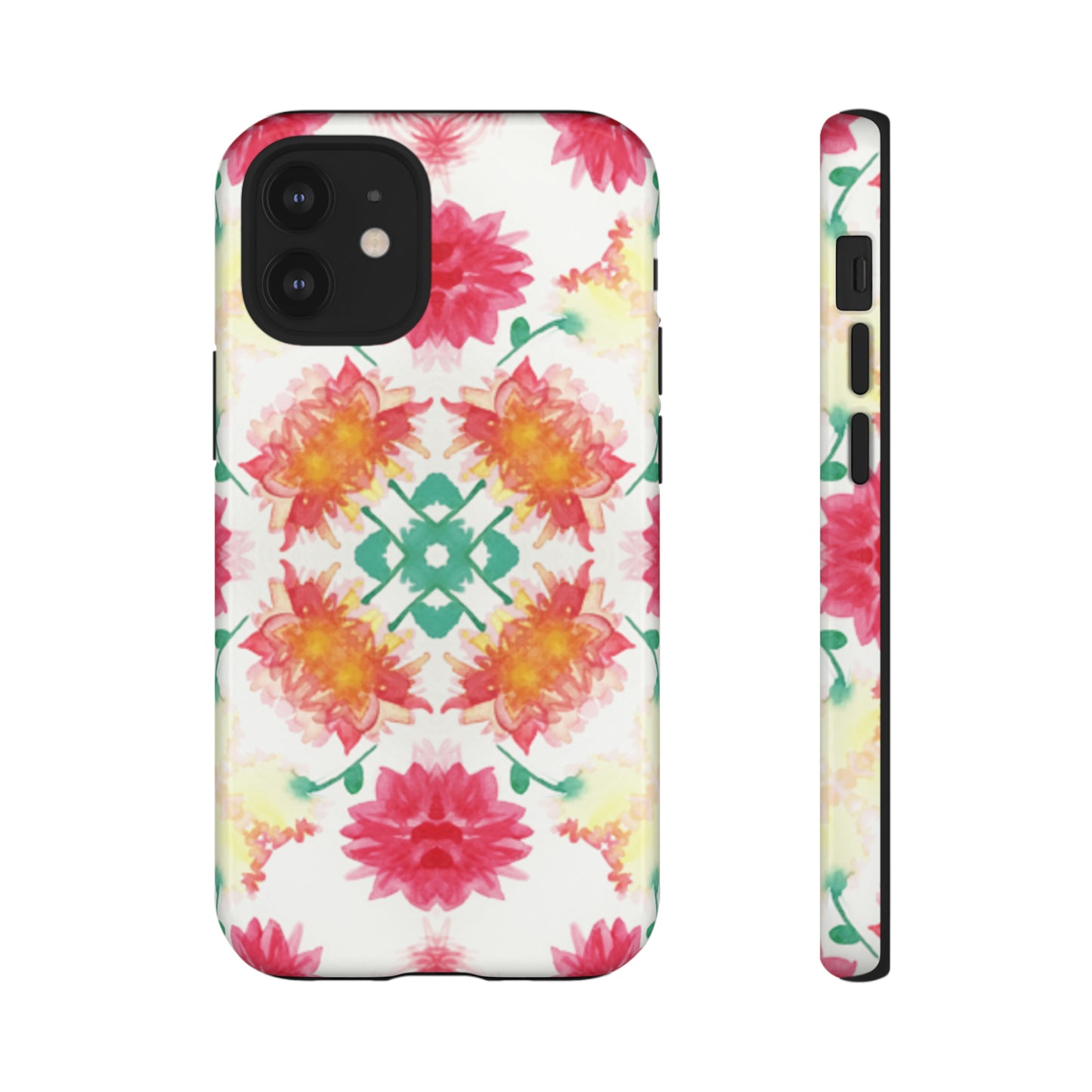 Sweet Magnolia Watercolor Tough Phone Case, Pink/Red Floral Smartphone Cover