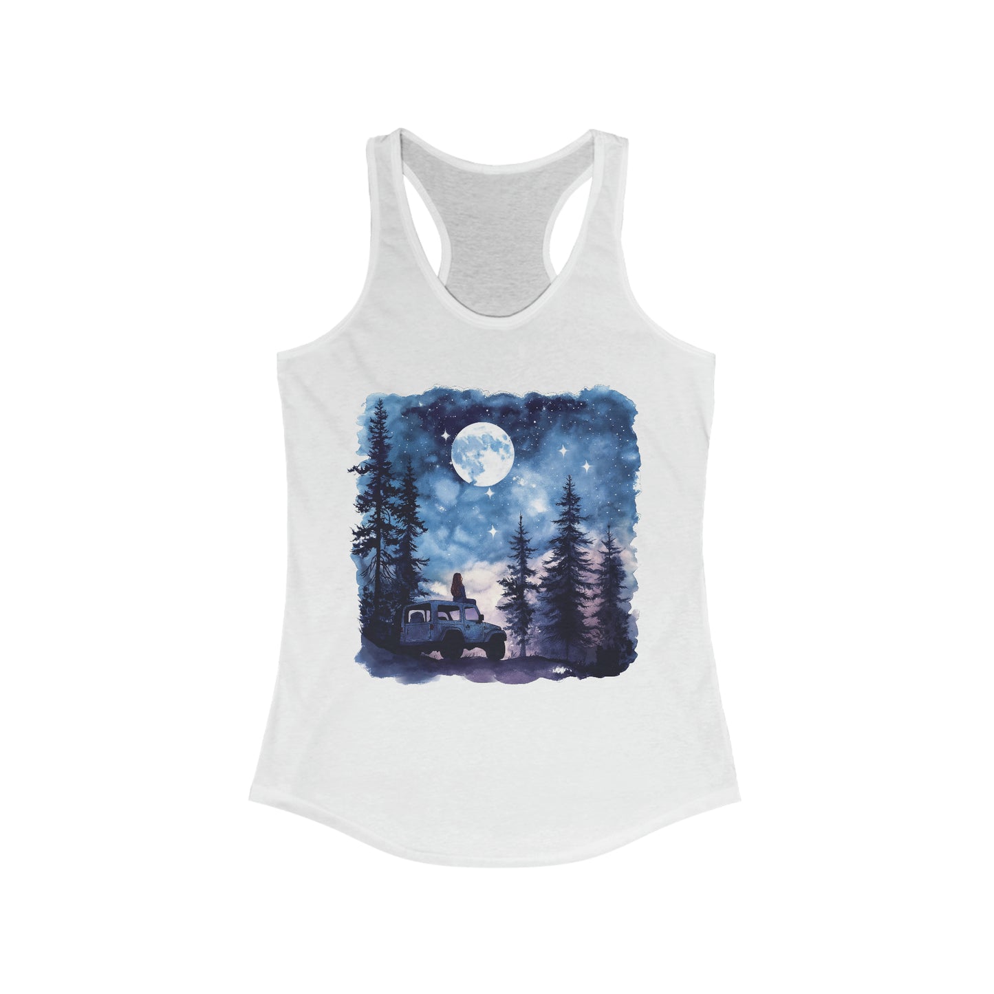 Stargazer Off Road Watercolor Women's Ideal Racerback Tank