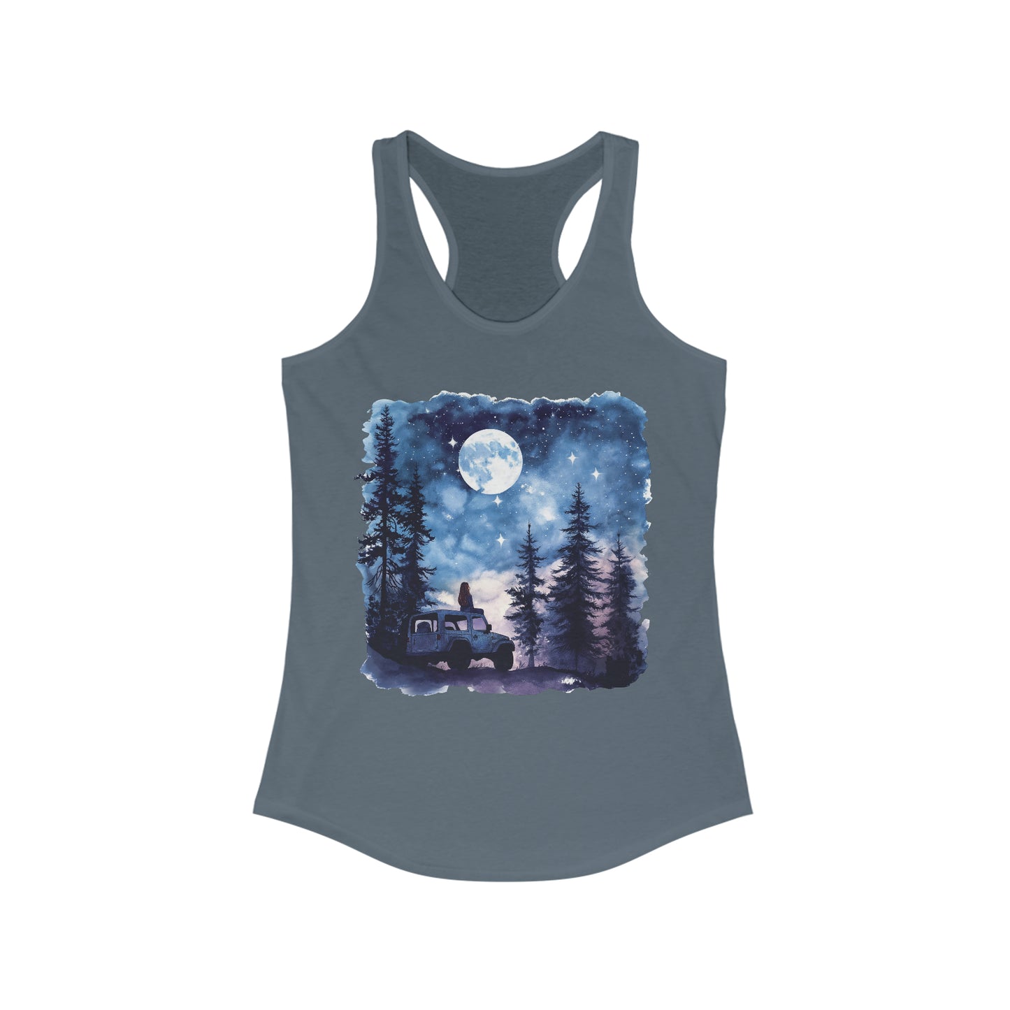 Stargazer Off Road Watercolor Women's Ideal Racerback Tank