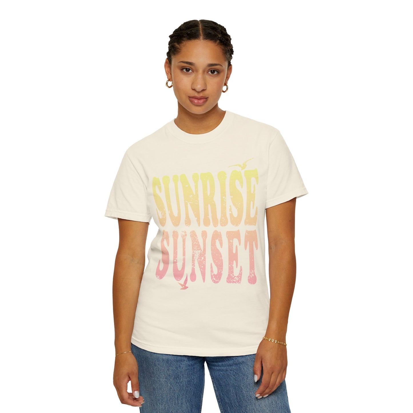 Sunrise Sunset Distressed Ombre Tee Unisex Garment-Dyed T-shirt